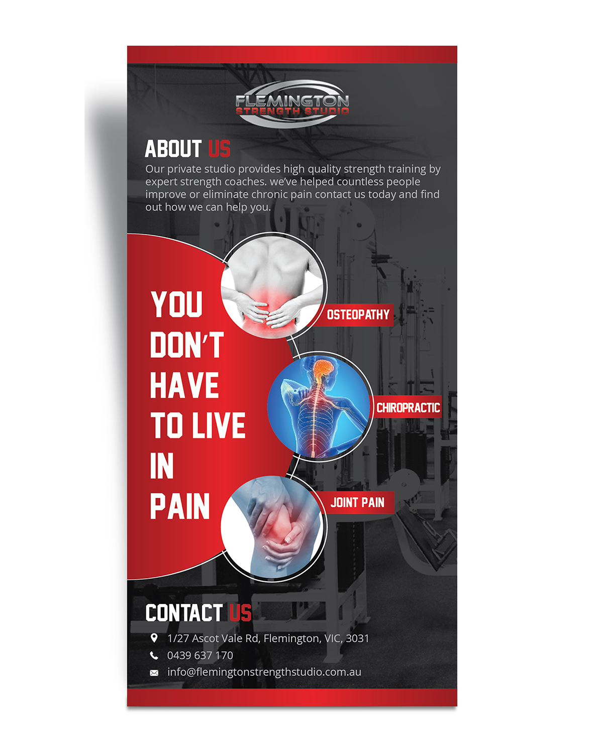Flyer Design by ilovedesign1 for Flemington Strength Studio | Design #18750079