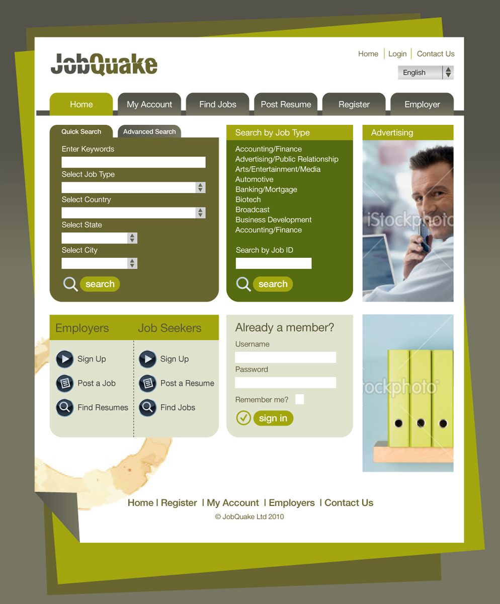 Web Design by logoclinic for JobQuake | Design #52335