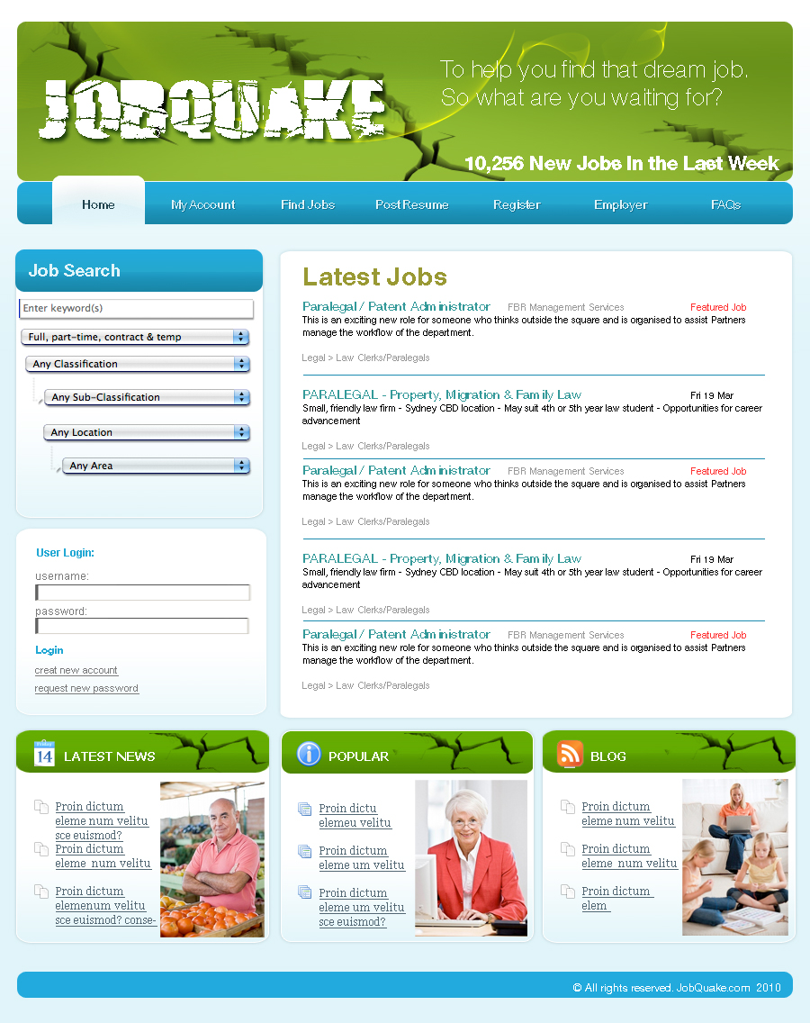 Web Design by Urban Ad for JobQuake | Design #52275