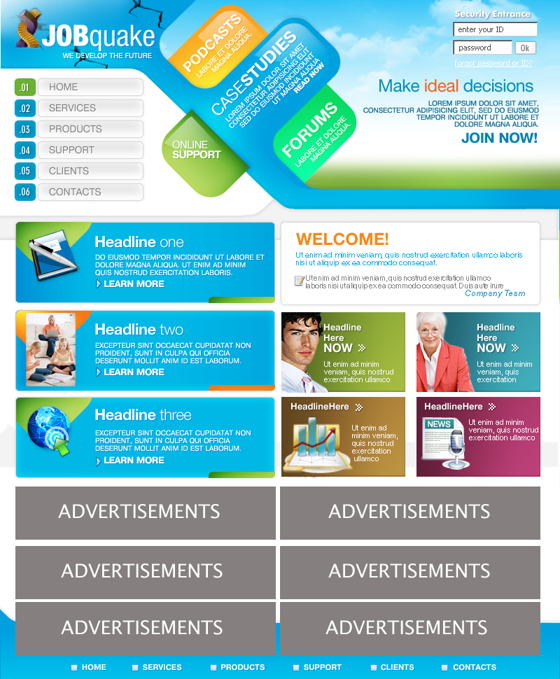 Diseño Web por Urban Ad para JobQuake | Diseño #54301