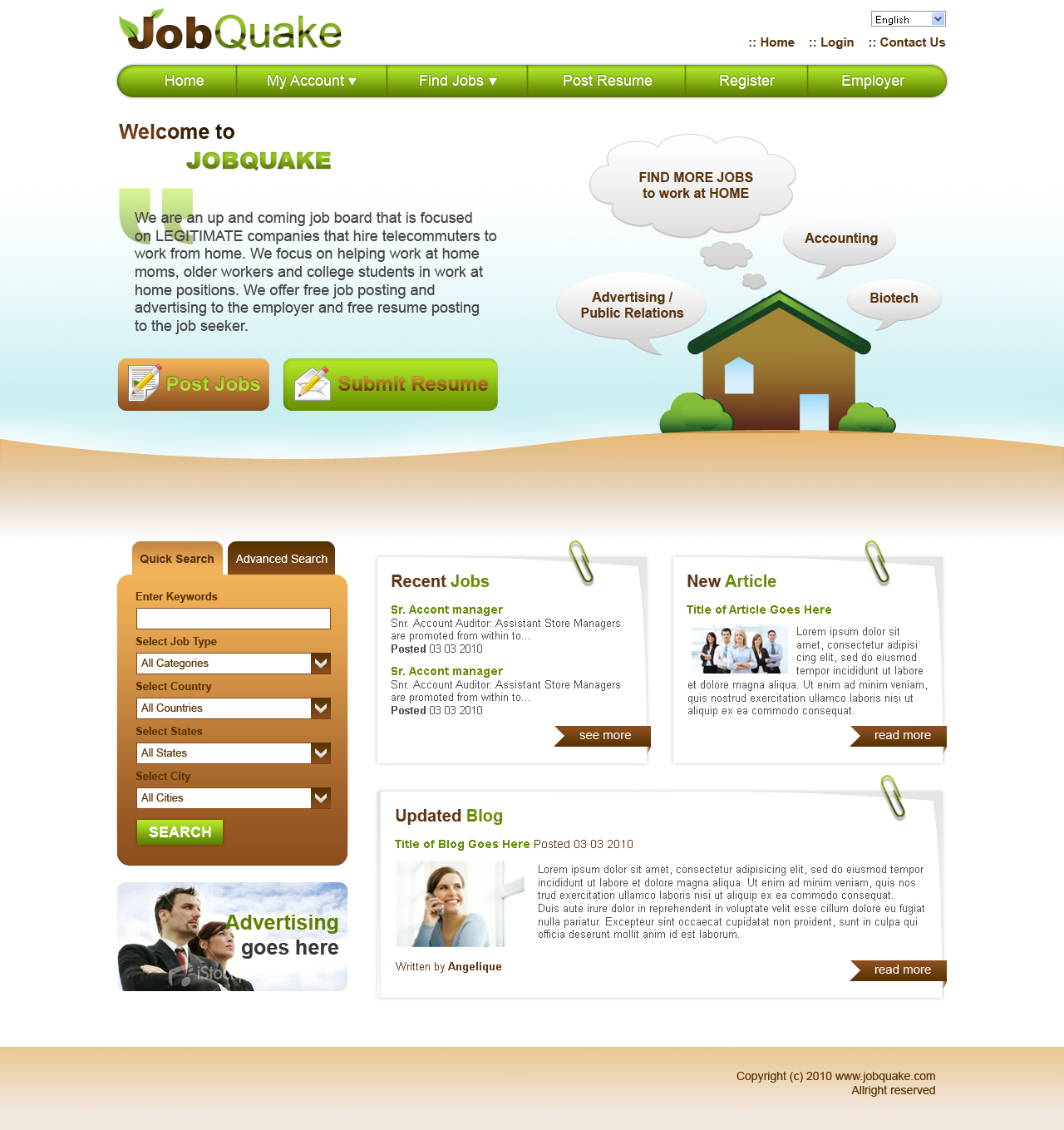 Web Design by Lauren for JobQuake | Design #52413