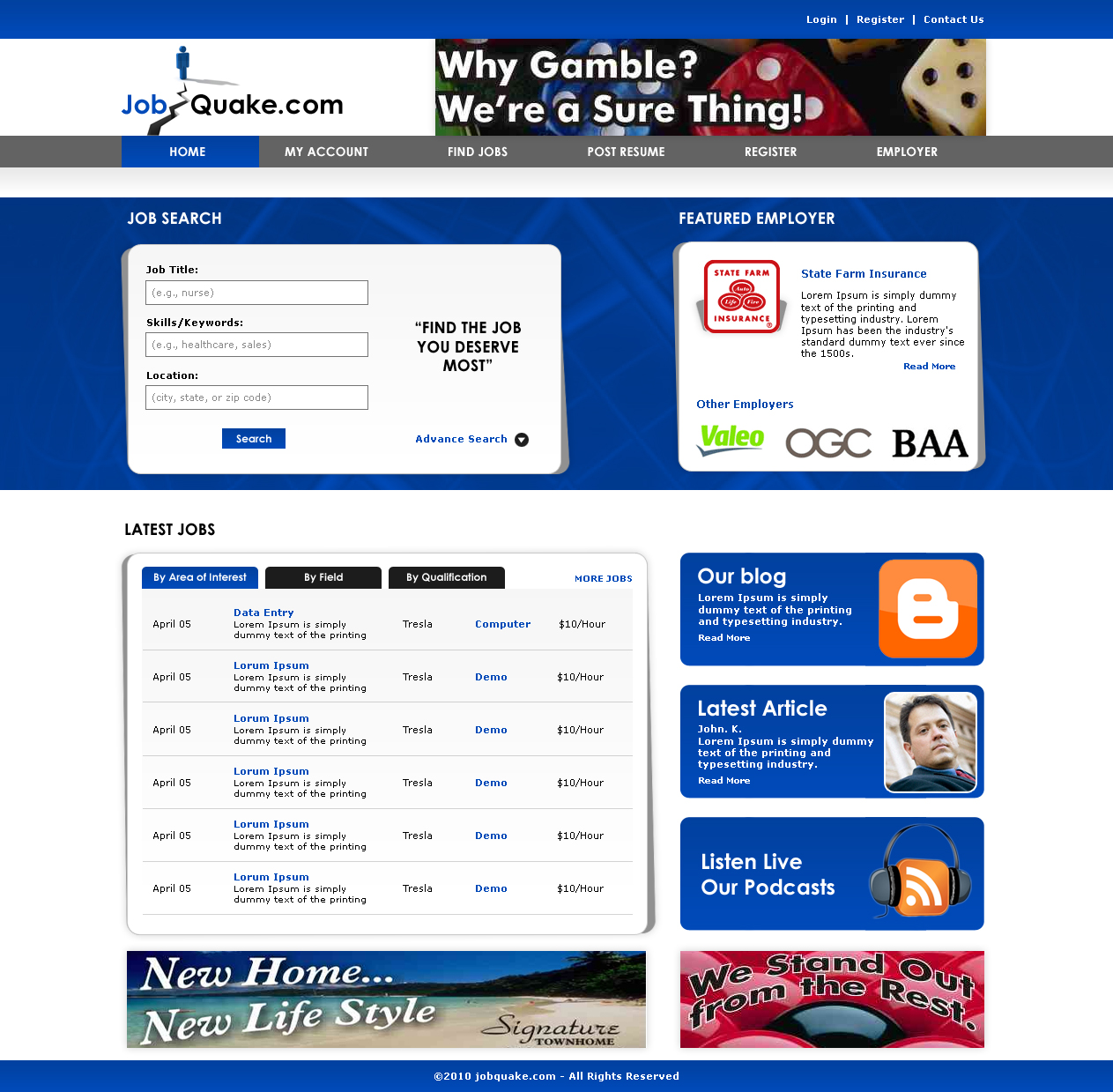 Web Design by LogoDesigns.ae for JobQuake | Design #52642