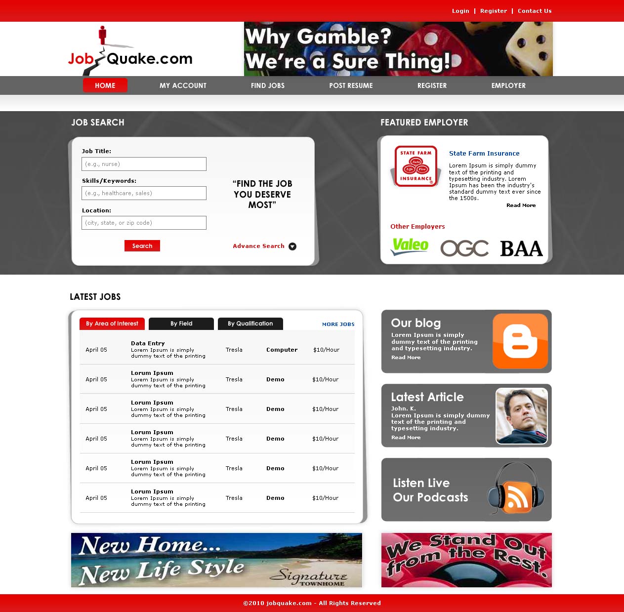 Web Design by LogoDesigns.ae for JobQuake | Design #52667