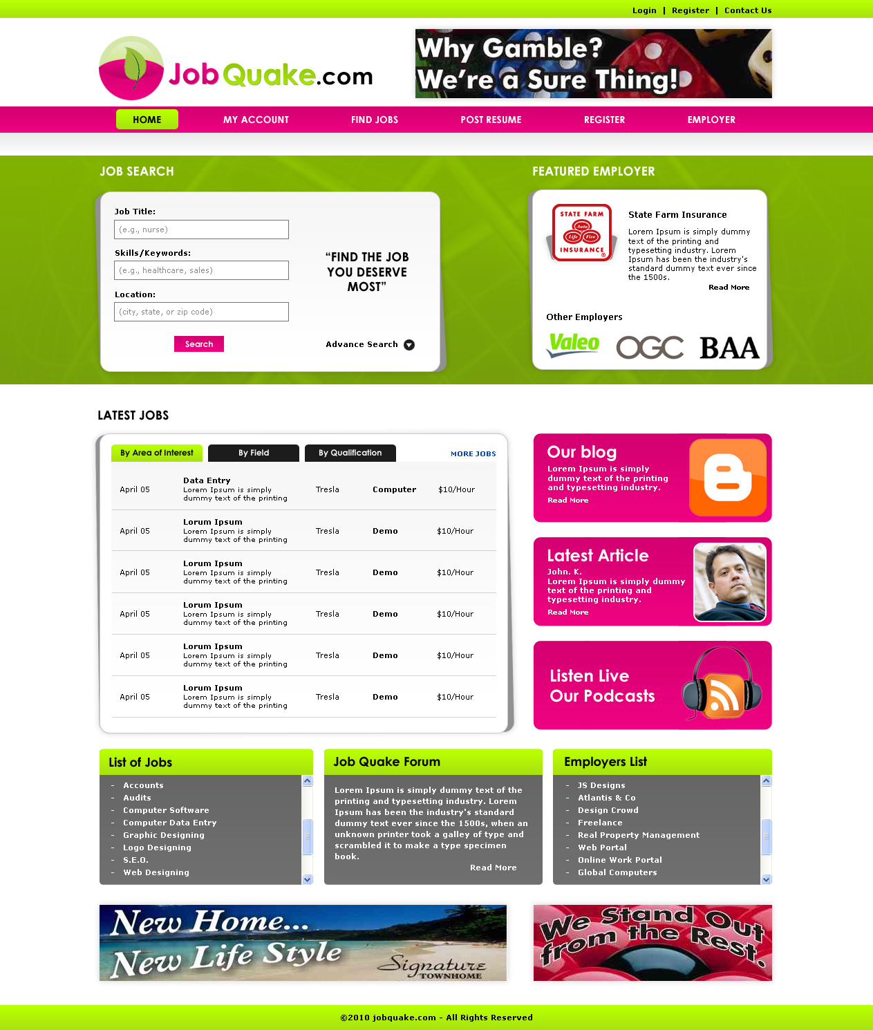 Web-Design von LogoDesigns.ae für JobQuake | Design #52696