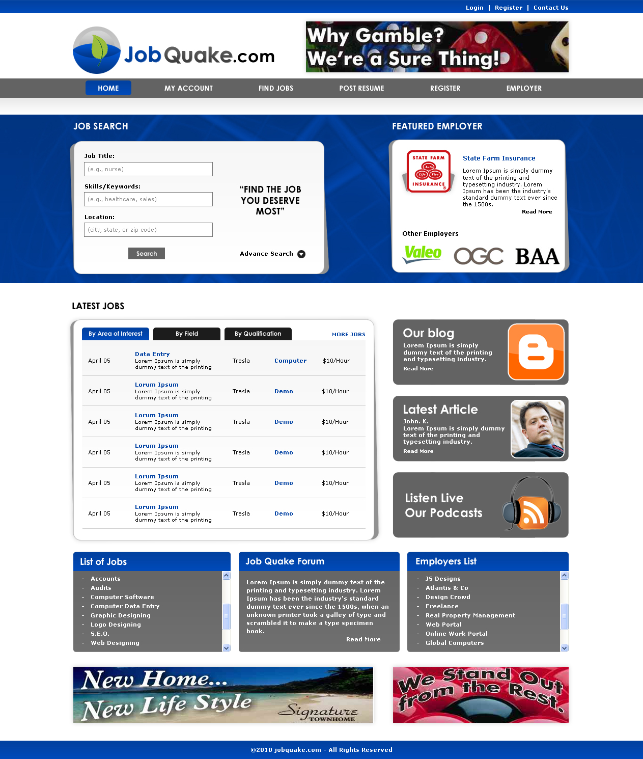 Web Design by LogoDesigns.ae for JobQuake | Design #52705