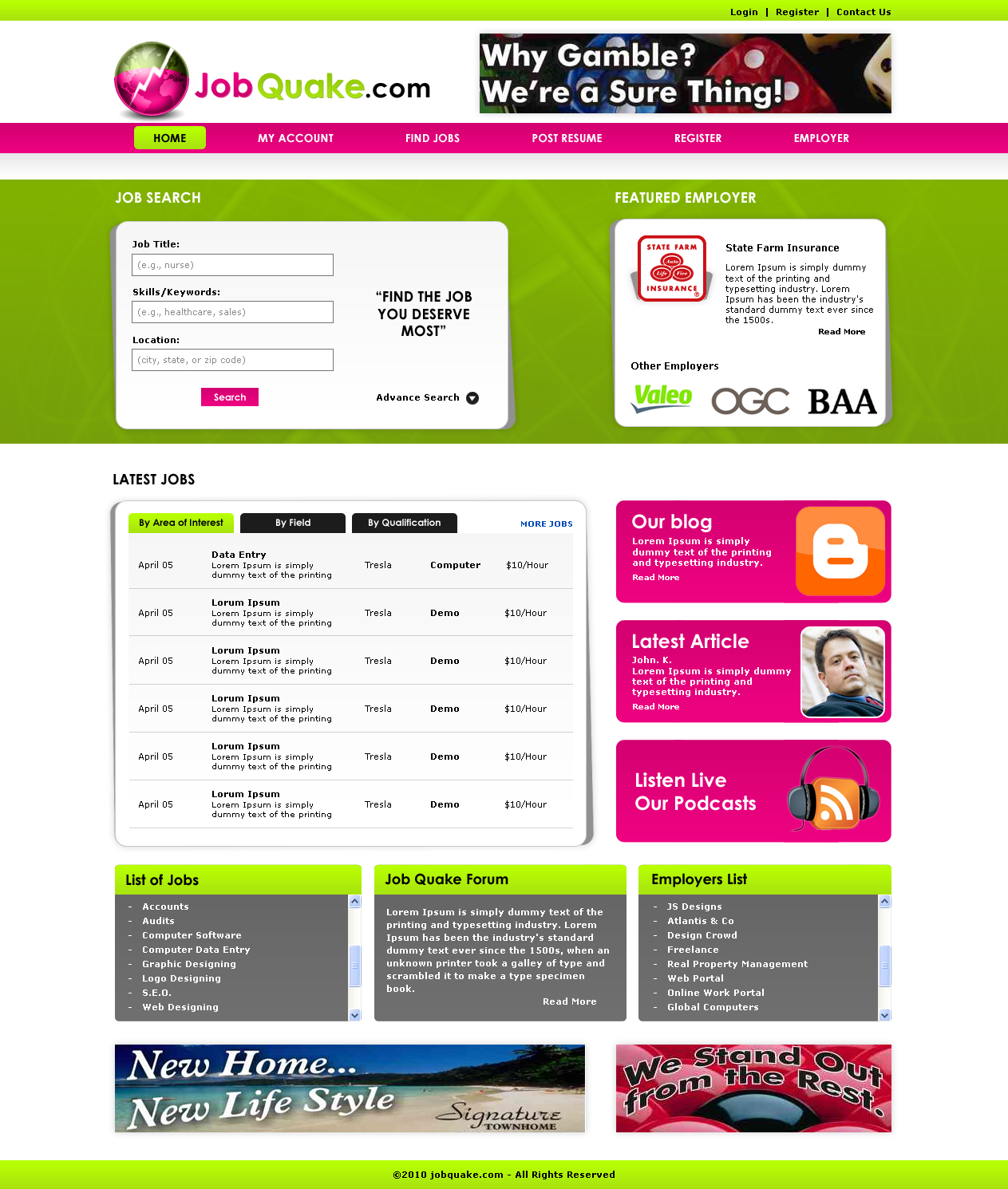 Web-Design von LogoDesigns.ae für JobQuake | Design #52728