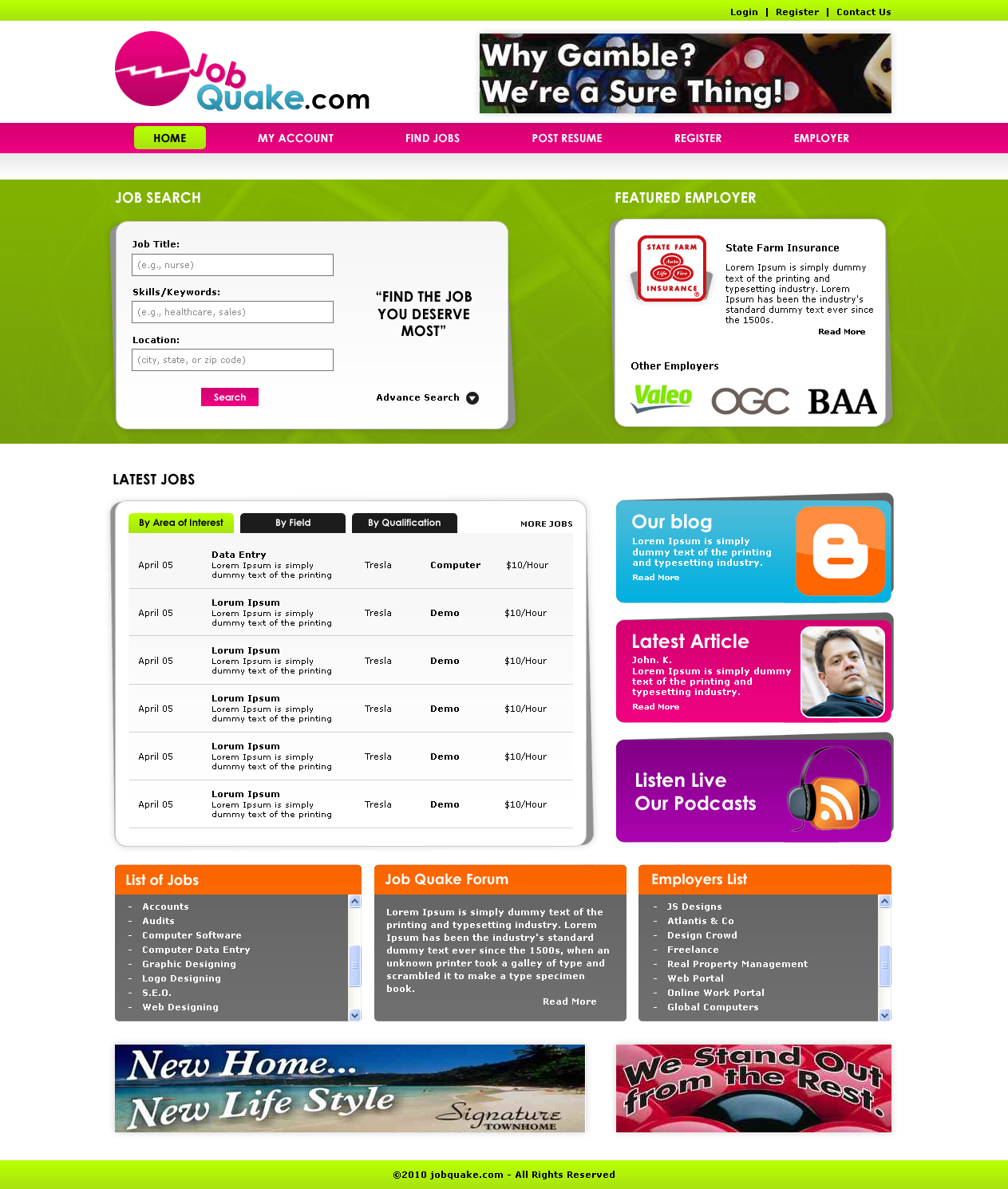 Web-Design von LogoDesigns.ae für JobQuake | Design #53161