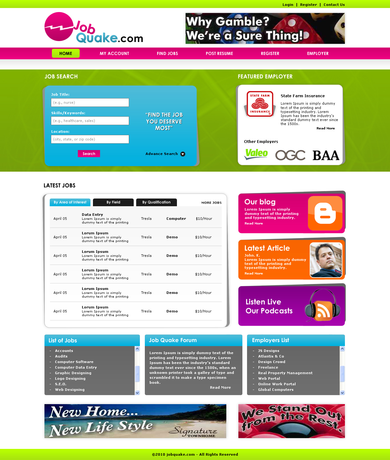 Web-Design von LogoDesigns.ae für JobQuake | Design #53163