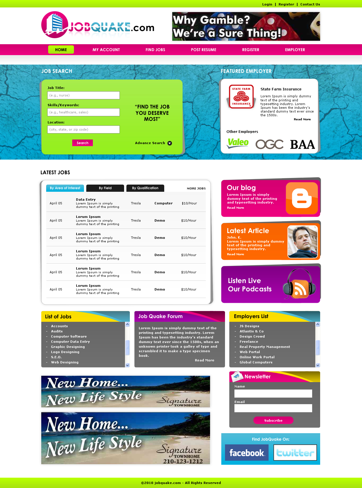 Web Design by LogoDesigns.ae for JobQuake | Design #53223