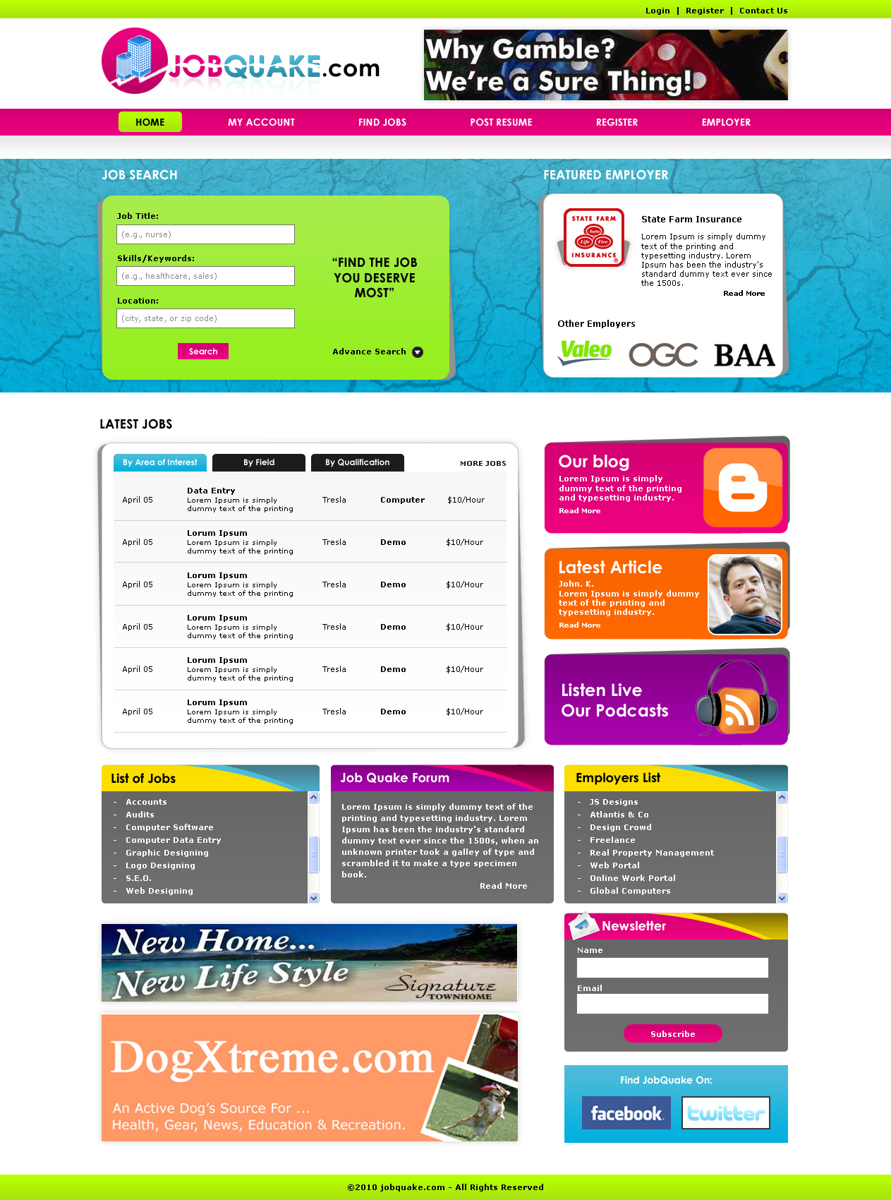Web Design by LogoDesigns.ae for JobQuake | Design #53224