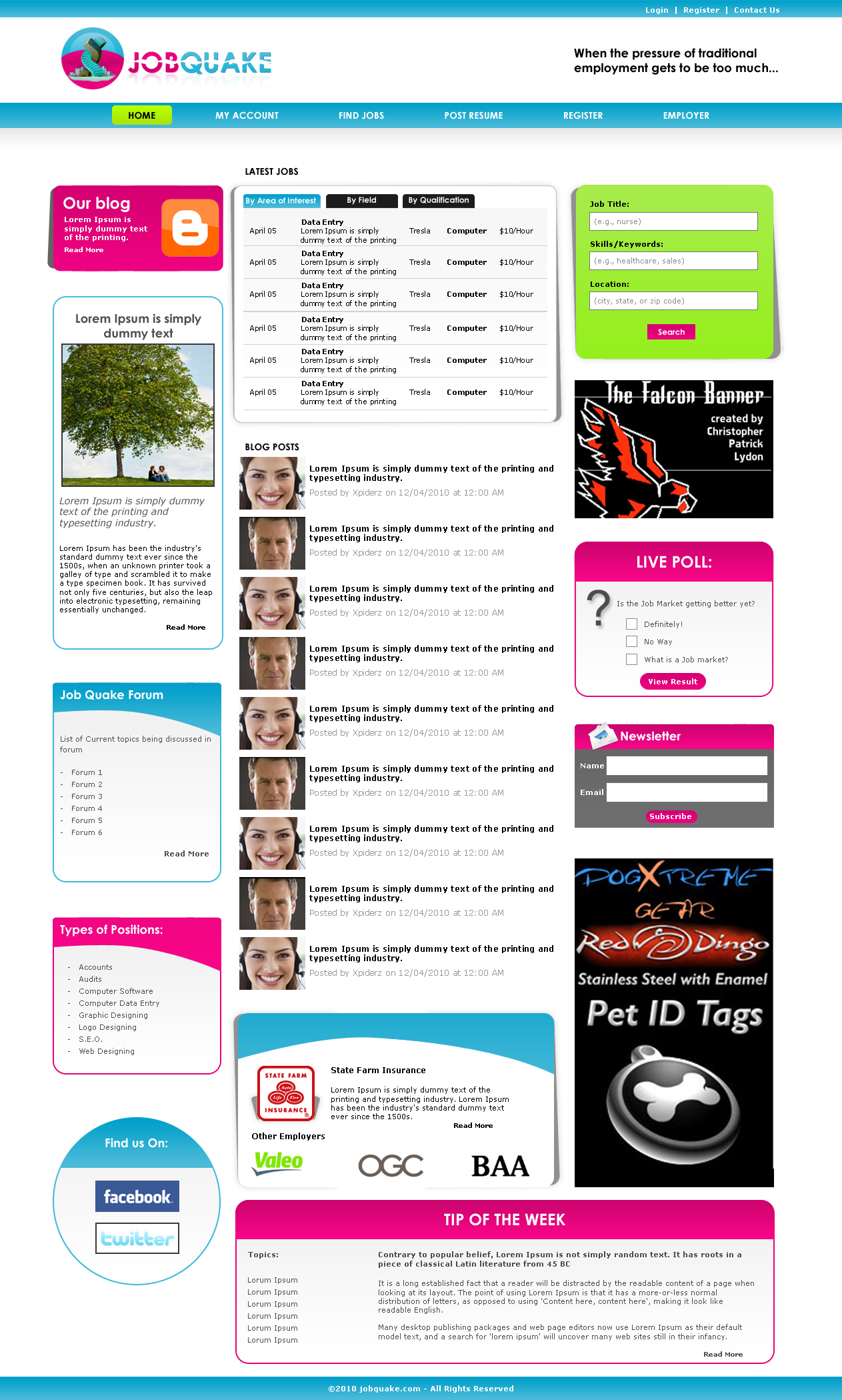 Diseño Web por LogoDesigns.ae para JobQuake | Diseño #53819