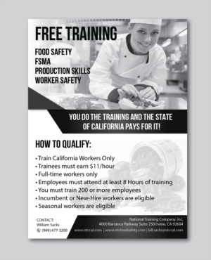 Food Safety 1-California workers only | Flyer Design by alex989