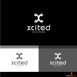 xcited nutrition writing and a separate logo. | Logo Design by Graphic Bricks