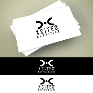 xcited nutrition writing and a separate logo. | Logo Design by ClearDesign