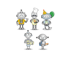 Cast of 5 characters for kids app | Graphic Design by AdriQ