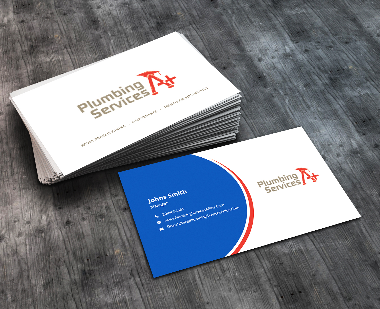 Diseño de Tarjeta de Presentación por AbyJohns para plumbing services A+ | Diseño #18729529