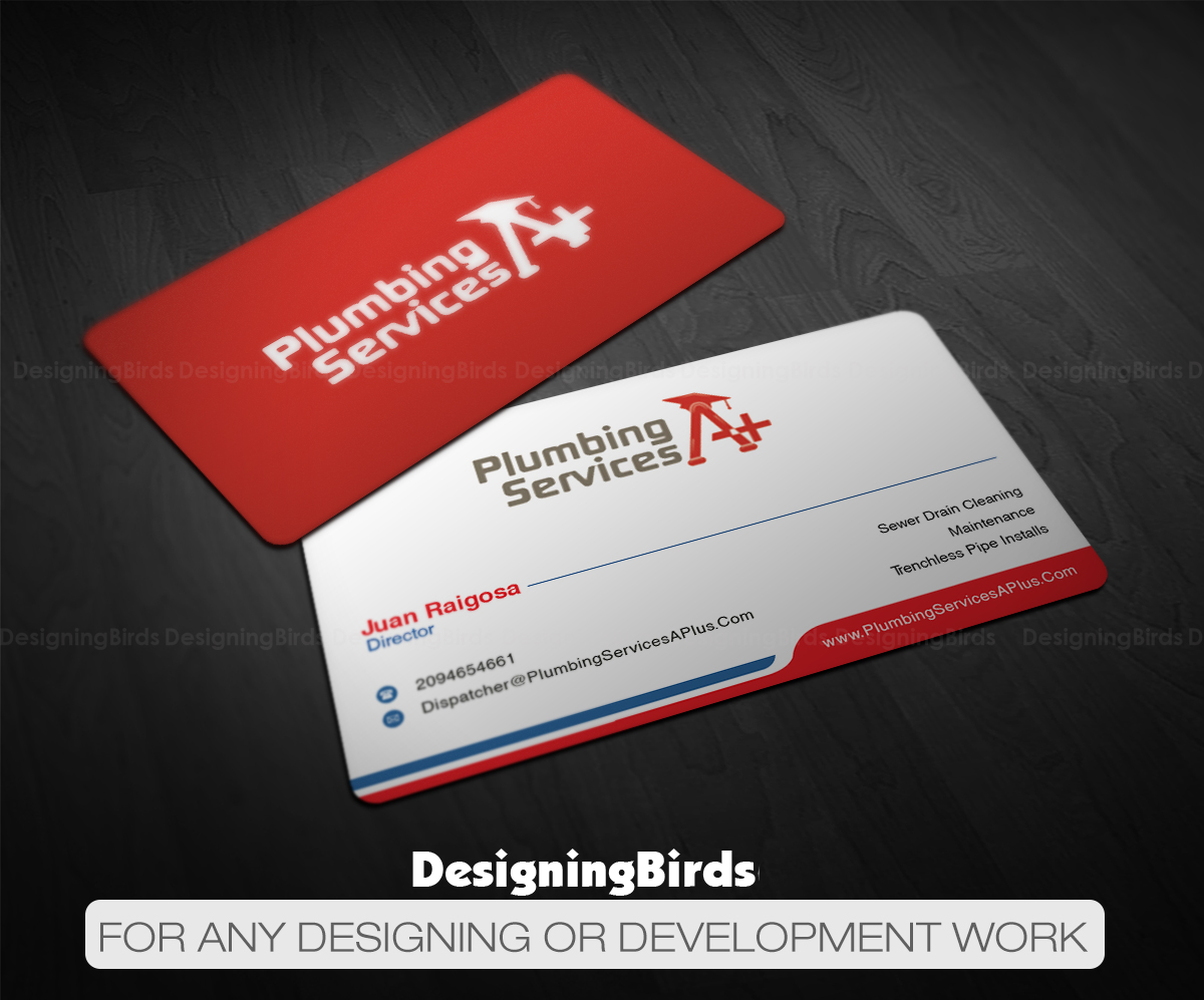 Diseño de Tarjeta de Presentación por Designing Birds para plumbing services A+ | Diseño #18732599