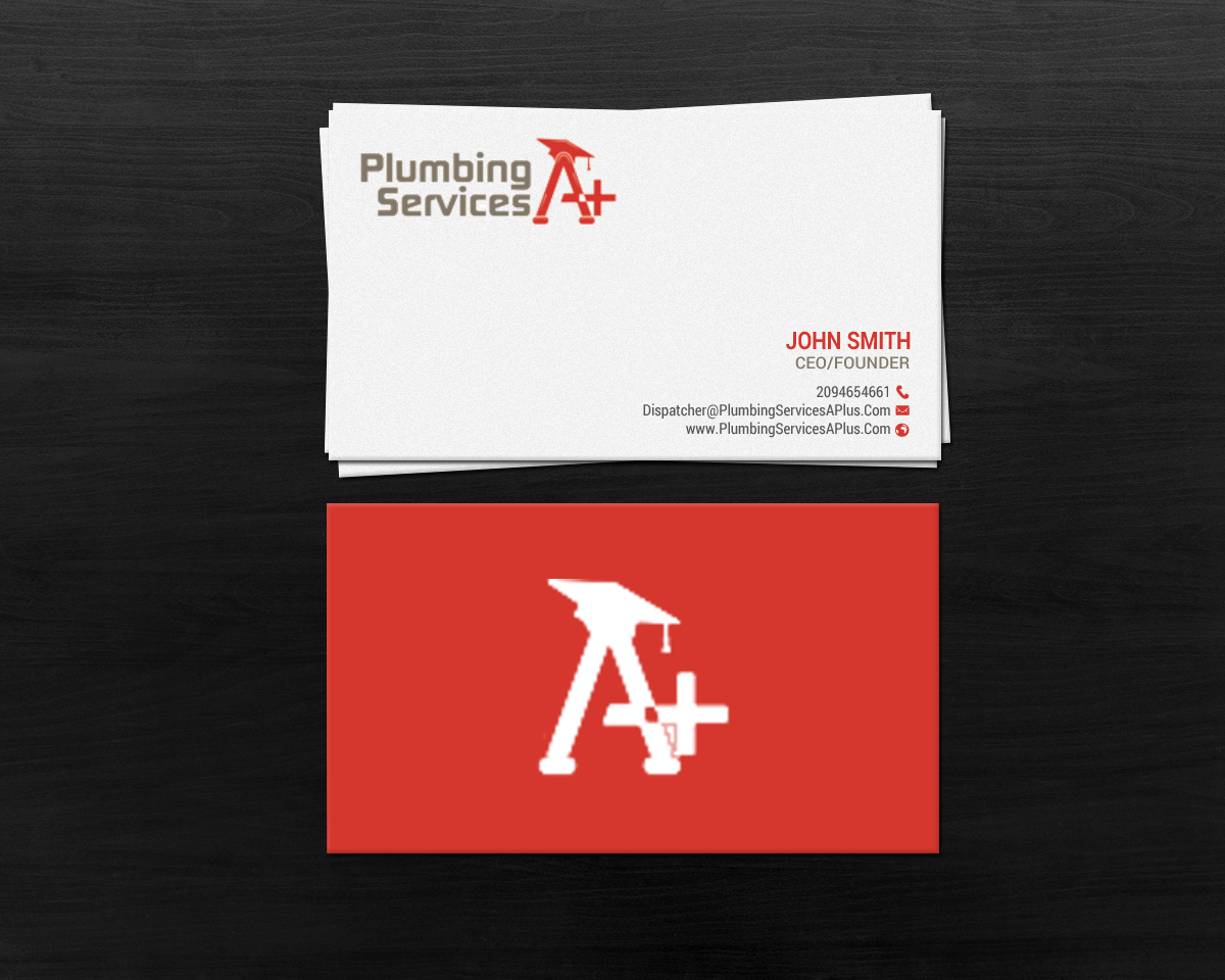 Business Card Design by chandrayaan.creative for plumbing services A+ | Design #18729416