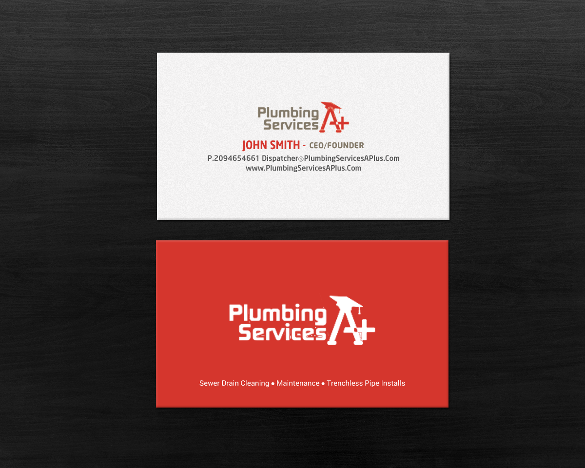 Diseño de Tarjeta de Presentación por chandrayaan.creative para plumbing services A+ | Diseño #18731395