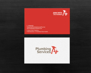 Business Card Design by chandrayaan.creative for plumbing services A+ | Design: #18731415