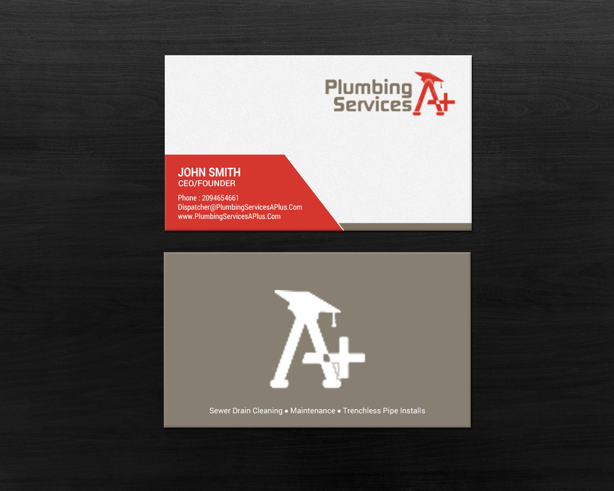Visitenkarten-Design von chandrayaan.creative für plumbing services A+ | Design #18731429