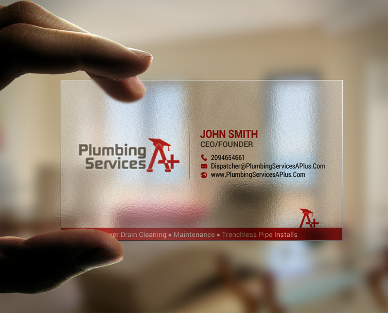 Business Card Design by chandrayaan.creative for plumbing services A+ | Design #18731431