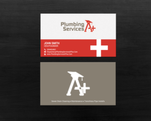 Business Card Design by chandrayaan.creative for plumbing services A+ | Design: #18731442