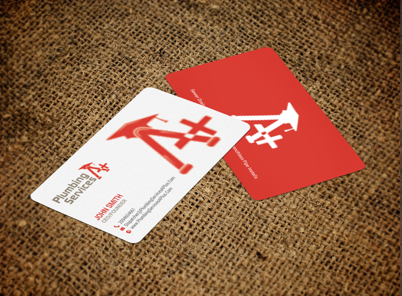 Business Card Design by chandrayaan.creative for plumbing services A+ | Design #18739802