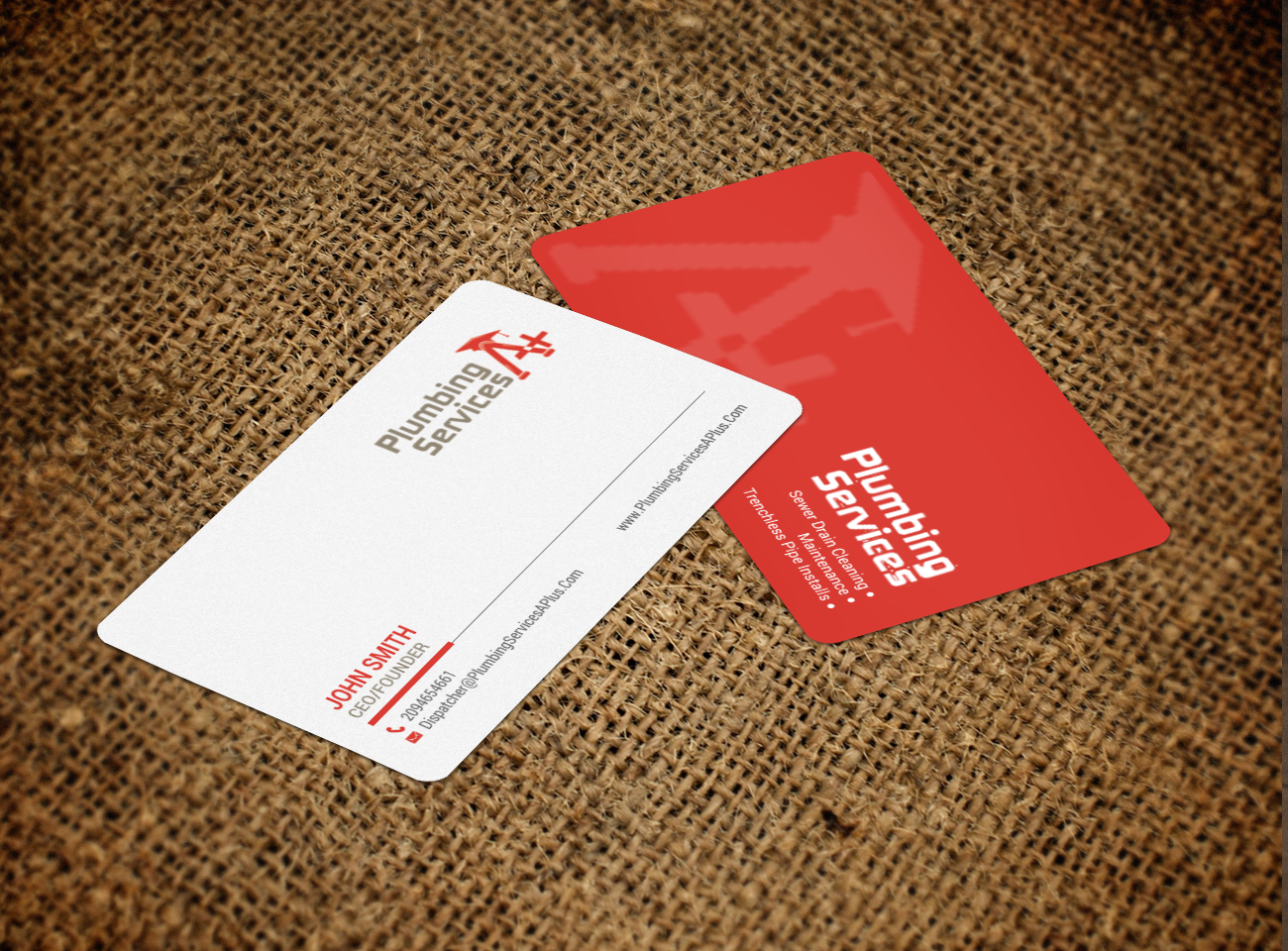 Business Card Design by chandrayaan.creative for plumbing services A+ | Design #18739834