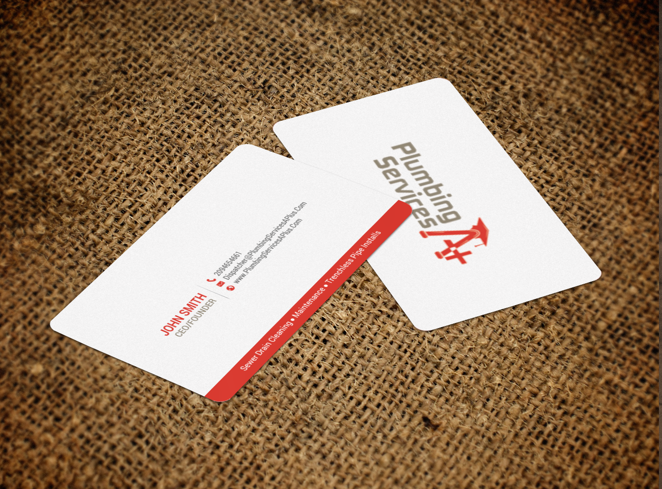 Diseño de Tarjeta de Presentación por chandrayaan.creative para plumbing services A+ | Diseño #18739835