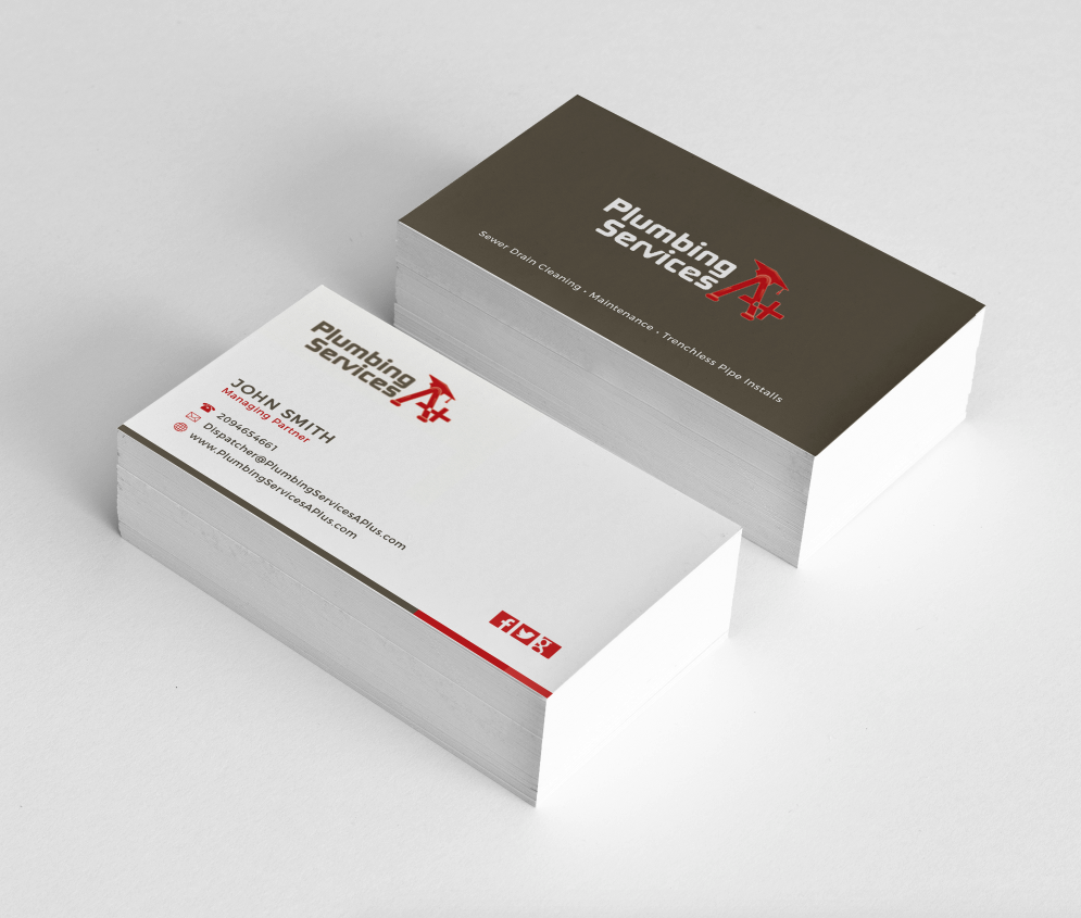 Business Card Design by Sarah Mathews for plumbing services A+ | Design #18730399