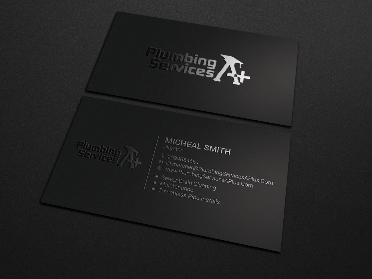 Business Card Design by Tripti Ranjan Gain for plumbing services A+ | Design #18729979
