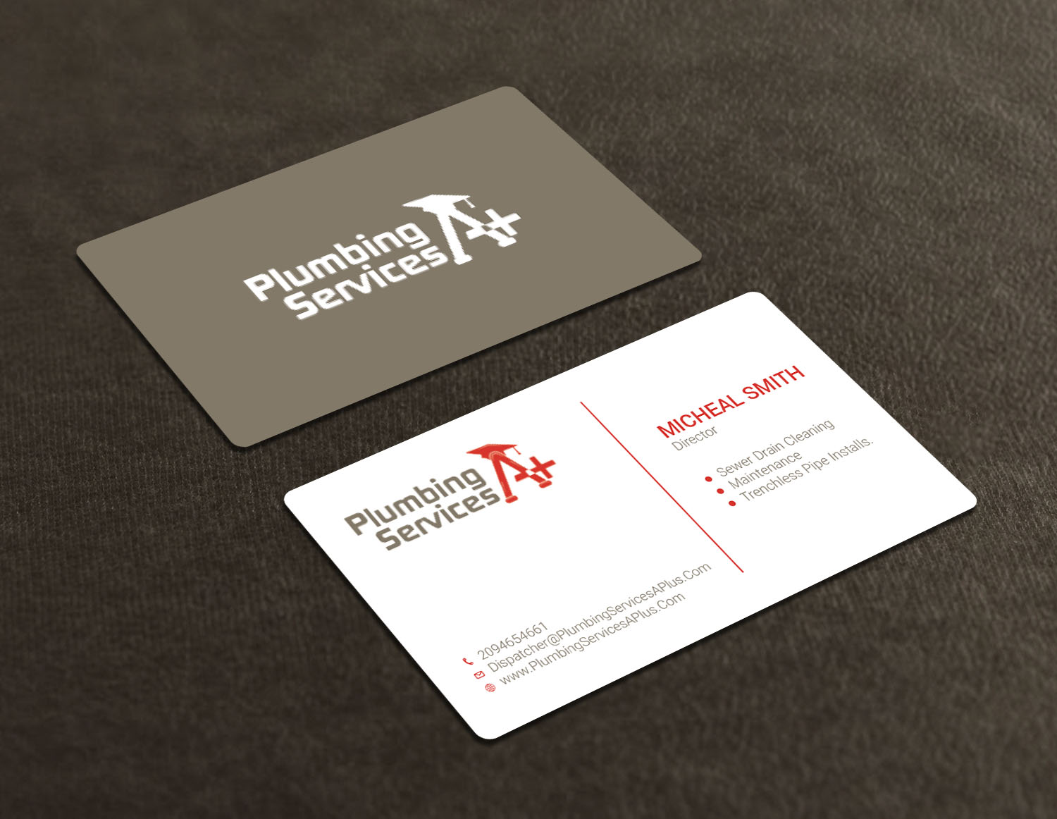 Business Card Design by Tripti Ranjan Gain for plumbing services A+ | Design #18729984