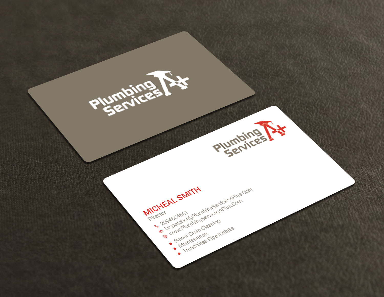 Business Card Design by Tripti Ranjan Gain for plumbing services A+ | Design #18729985