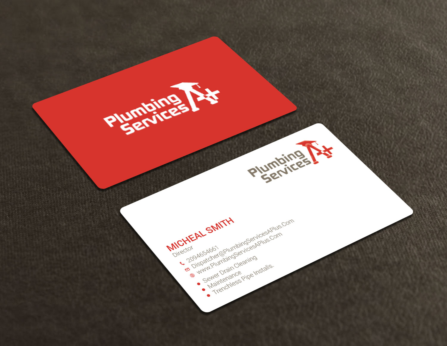 Diseño de Tarjeta de Presentación por Tripti Ranjan Gain para plumbing services A+ | Diseño #18729986