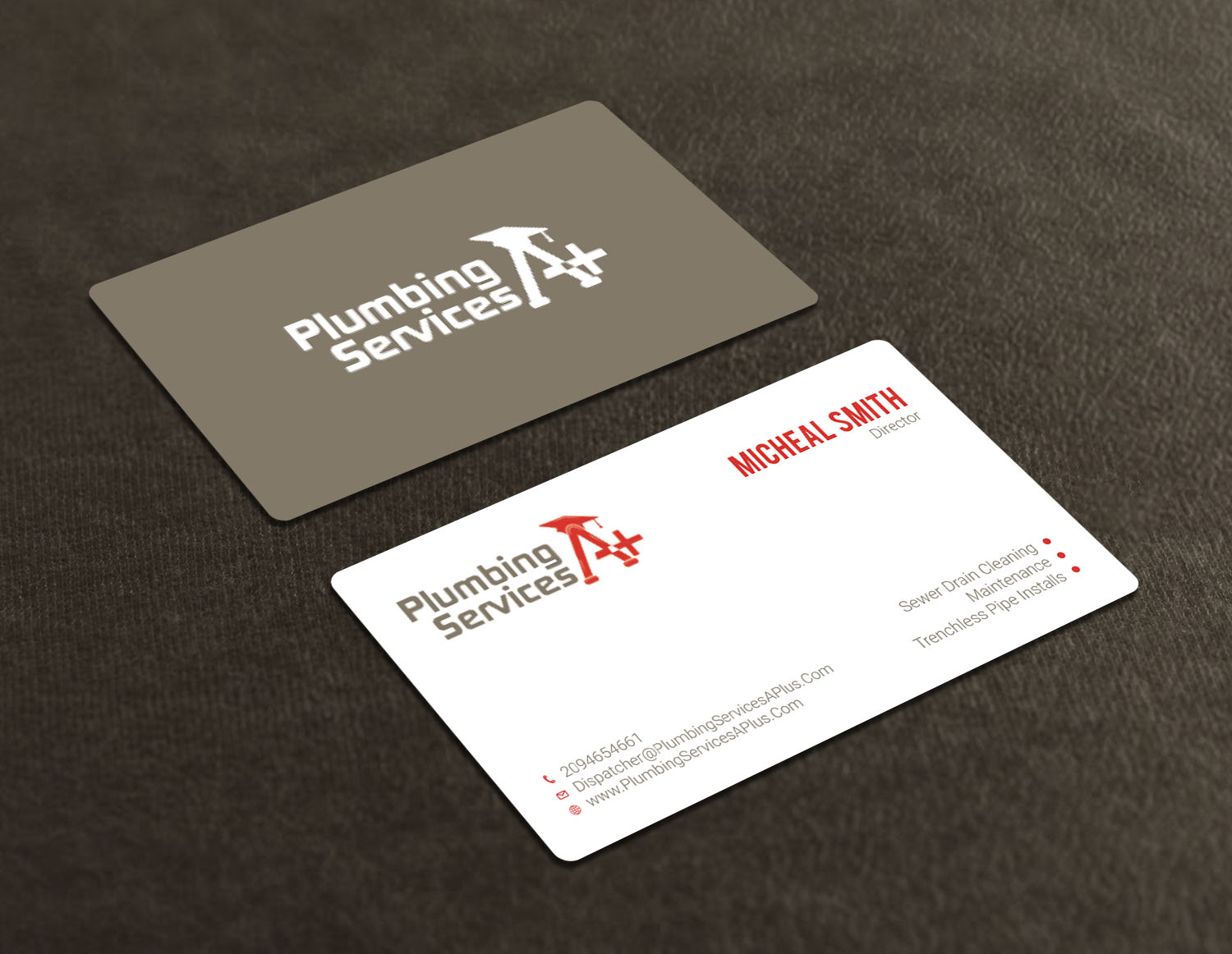 Business Card Design by Tripti Ranjan Gain for plumbing services A+ | Design #18729988