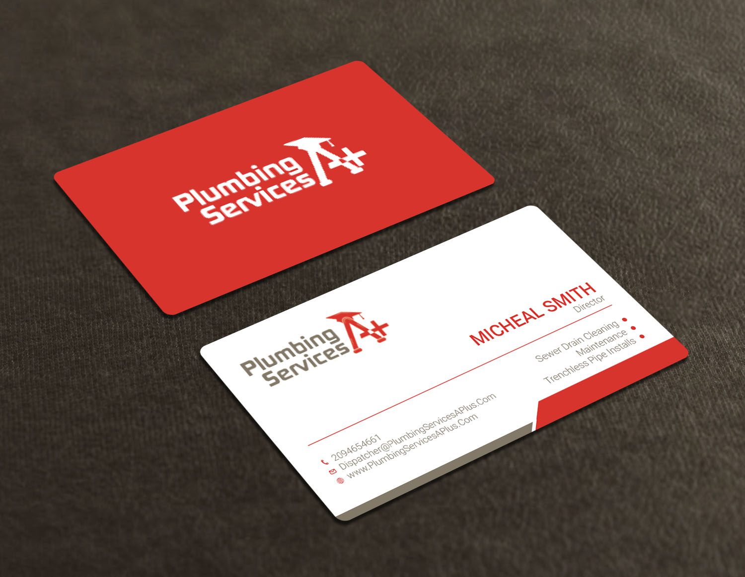 Business Card Design by Tripti Ranjan Gain for plumbing services A+ | Design #18729993