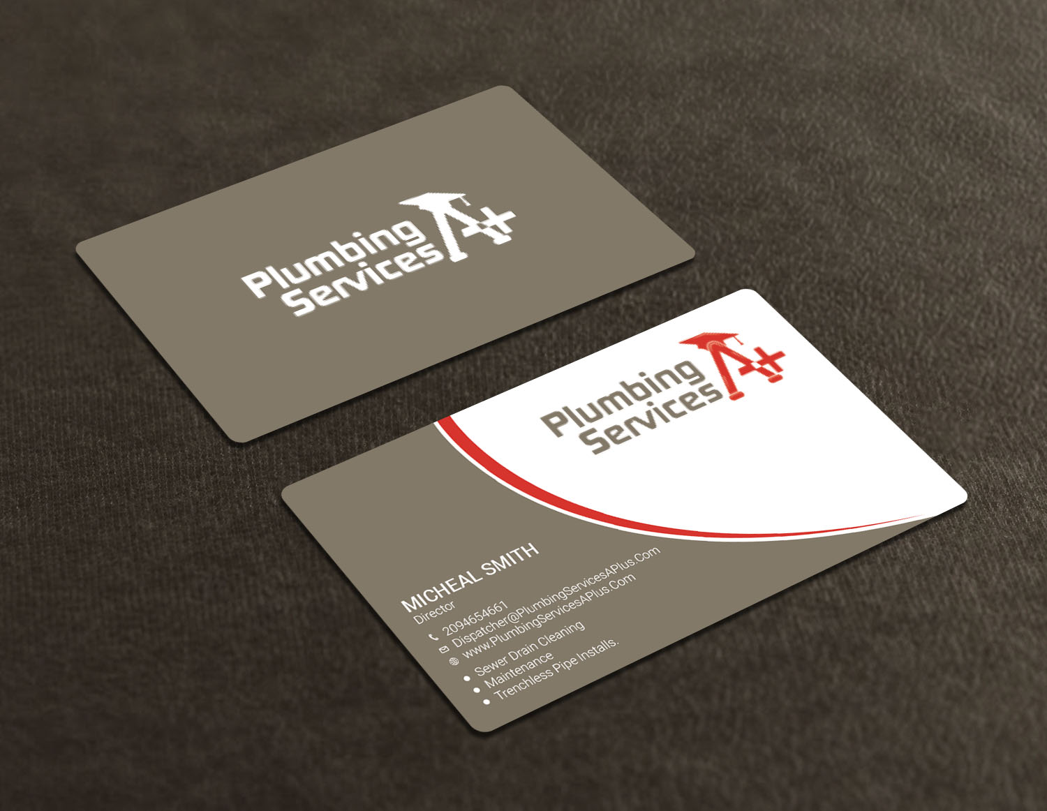 Diseño de Tarjeta de Presentación por Tripti Ranjan Gain para plumbing services A+ | Diseño #18730001