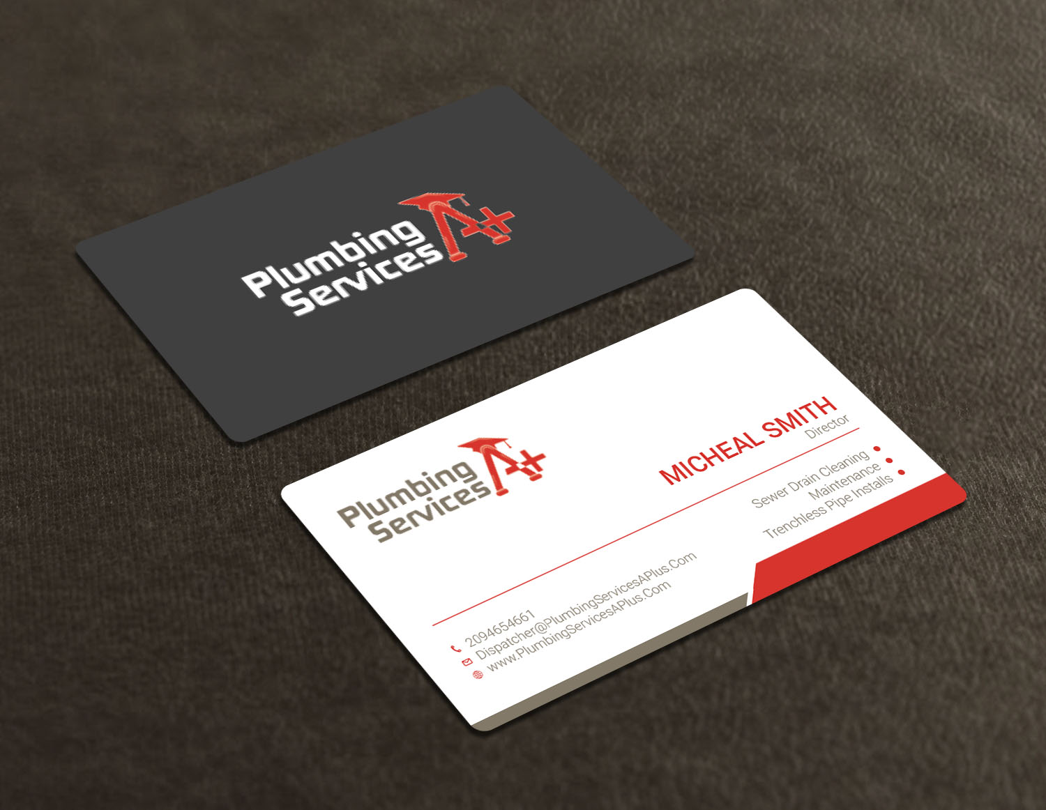 Business Card Design by Tripti Ranjan Gain for plumbing services A+ | Design #18730002