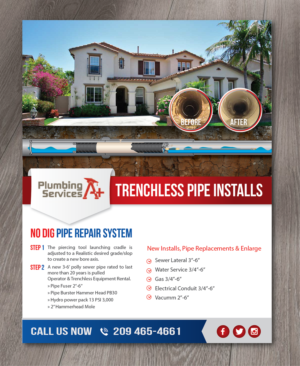 Diseño de Flyer por alex989 para plumbing services A+ | Diseño: #18759344