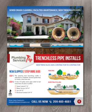 Diseño de Flyer por alex989 para plumbing services A+ | Diseño: #18803741