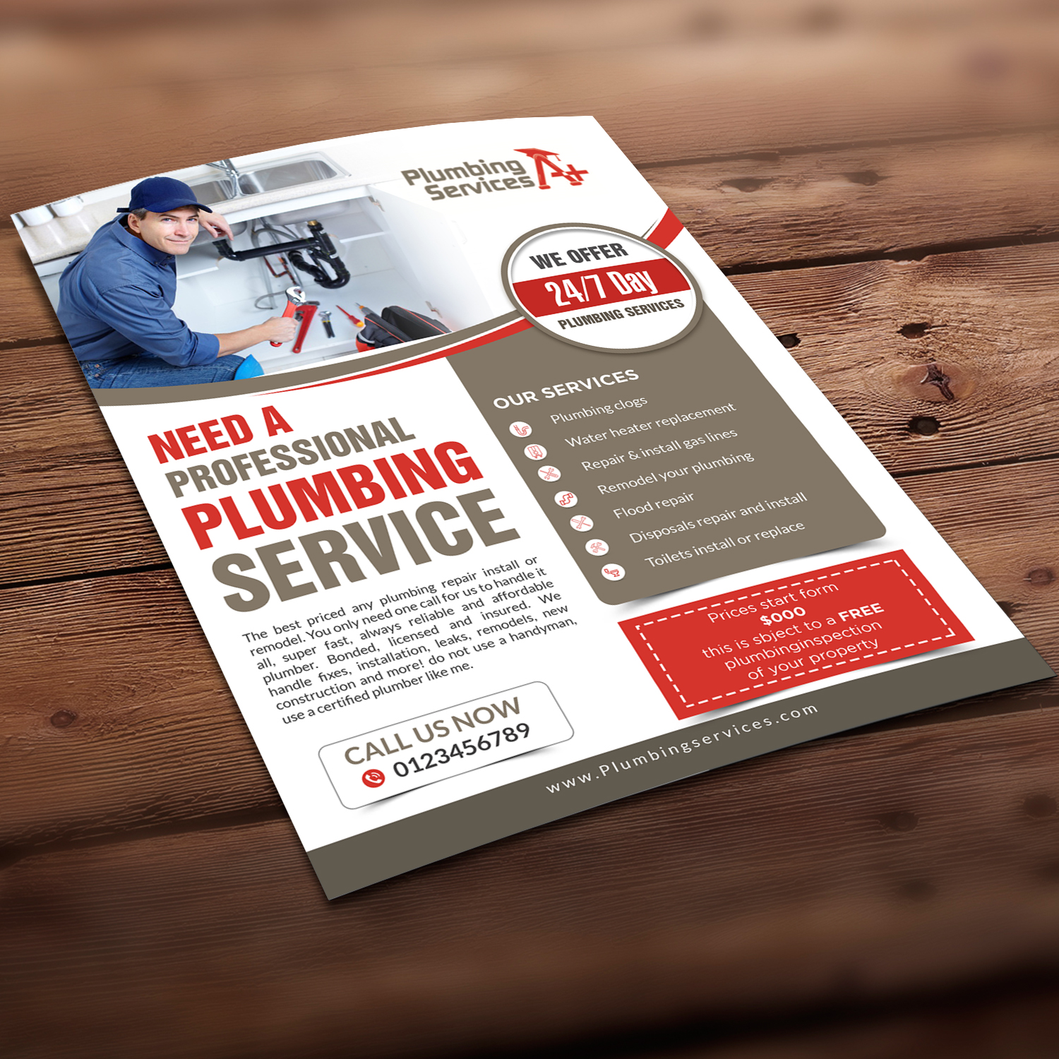 Design de Flyer par creative.bugs pour plumbing services A+ | Design #18745617