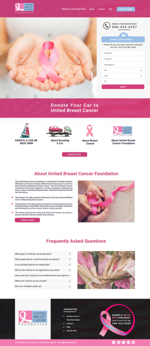 Breast Cancer Car Donation Website Design  | Diseño Web por bdesigner9