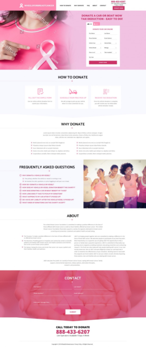 Breast Cancer Car Donation Website Design  | Web Design by v.senthil-designer