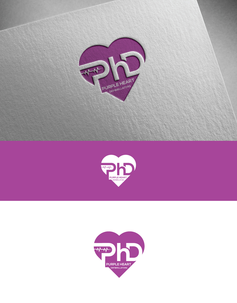 Logo Design by ecorokerz for Purple Heart Defibrillators | Design #18882324