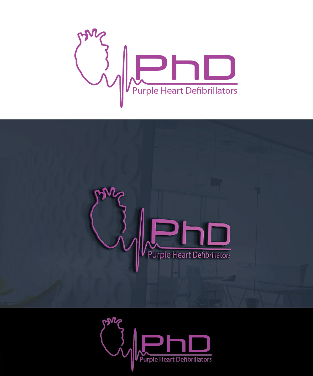 Logo Design by Isnah Logo for Purple Heart Defibrillators | Design #18888682