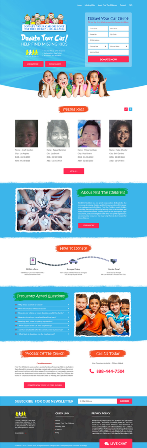 Missing Kids Car Doantion Website Design  | Web-Design von bdesigner9