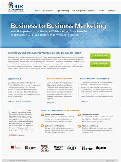 Design Wordpress par BottleWeb pour Your IT Department Ltd | Design : #49935