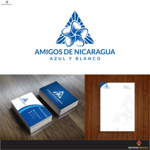 Amigos de Nicaragua, Azul y Blanco | Diseño de Logo por Graphic Bricks