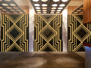 1920s Art Deco Wall Art in Restaurant/Bar area | Graphic Design by Sergio Coelho